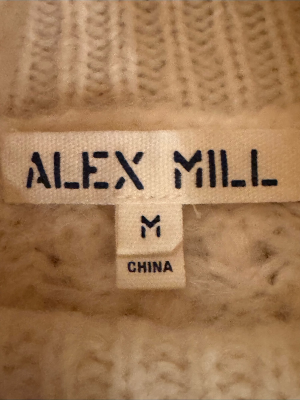 Alex Mill Womens Camil Cable Knit Mockneck Rollneck Sweater Sz M Fisherman Cozy - Picture 5 of 11